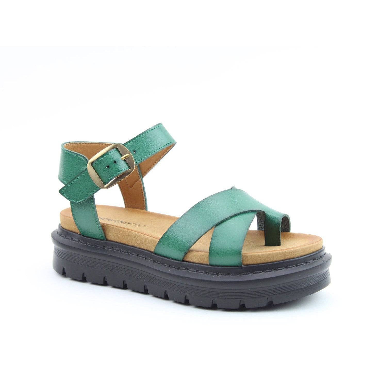 Heavenly Feet Temple Ladies Forest Vegan Buckle Sandals-elevate your sole