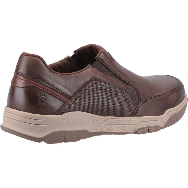 Hush Puppies Fletcher Mens Coffee Leather Slip On Shoes-elevate your sole