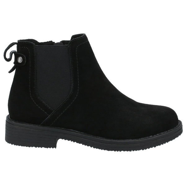 Hush Puppies Maddy Ladies Black Suede Side Zip Ankle Boots-elevate your sole
