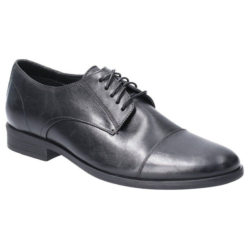 Hush Puppies Ollie Mens Black Leather Toe Cap Shoes-elevate your sole