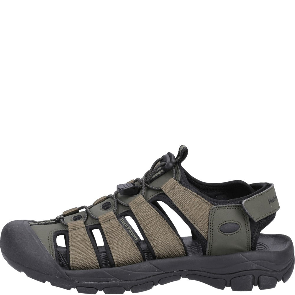 Hush Puppies Peru Mens Khaki Touch Fastening Sandals-elevate your sole