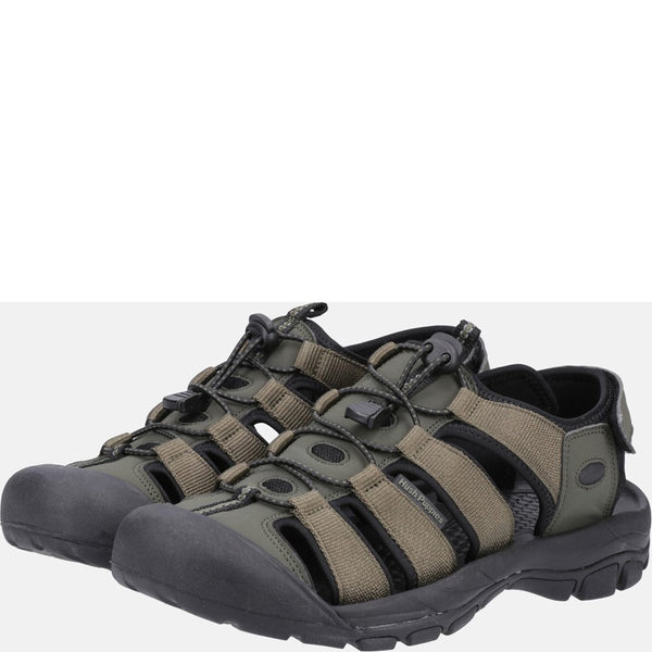 Hush Puppies Peru Mens Khaki Touch Fastening Sandals-elevate your sole