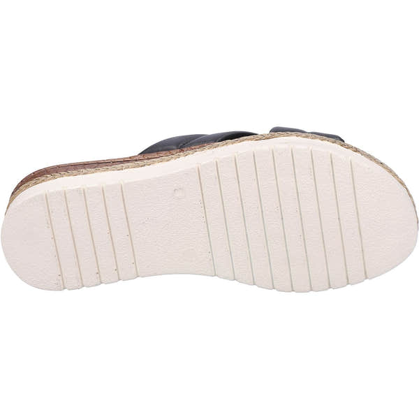 Hush Puppies Samira Ladies Black Leather Slip On Sandals-elevate your sole