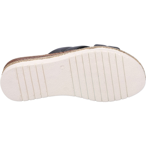 Hush Puppies Samira Ladies Black Leather Slip On Sandals-elevate your sole