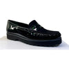EYS 16529 Ladies Black Patent And Nubuck Leather Slip On Loafers