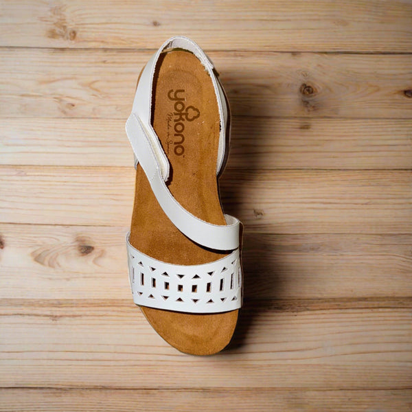 Yokono Monaco 142 Ladies White Leather Sandals