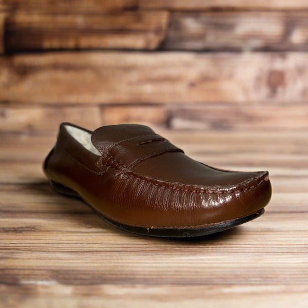 Savelli 33250 Mens Brown Leather Slip On Loafers