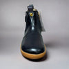 Bobux KP Jodhpur 830046 Girls Navy Metallic Leather Side Zip Ankle Boots