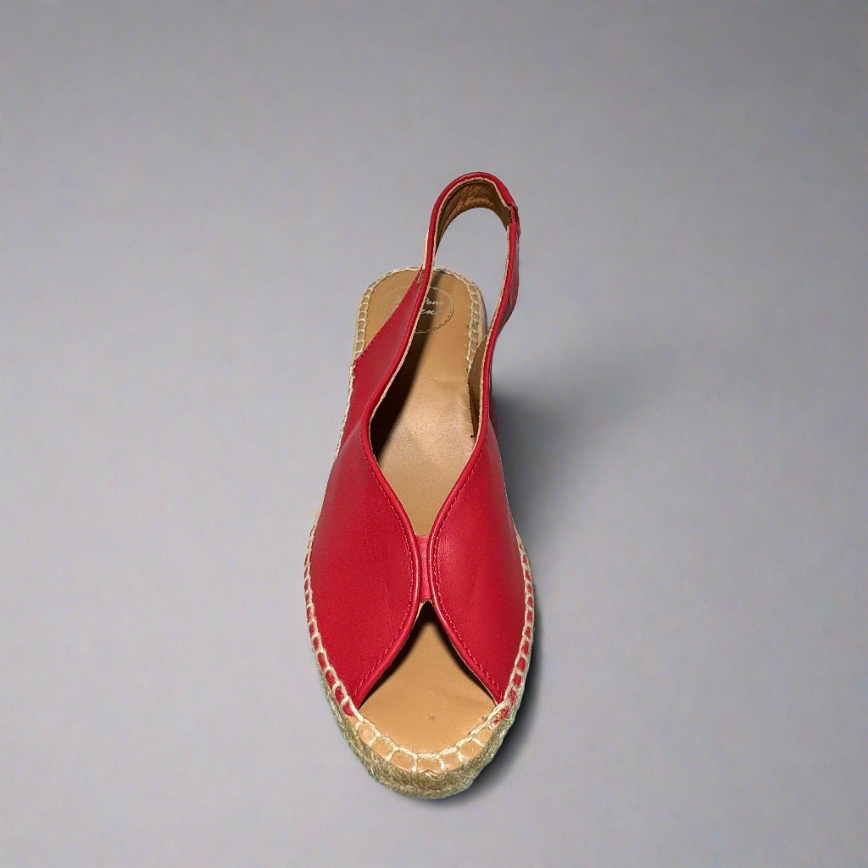 Toni Pons Laila-P Ladies Spanish Red Leather Sandals