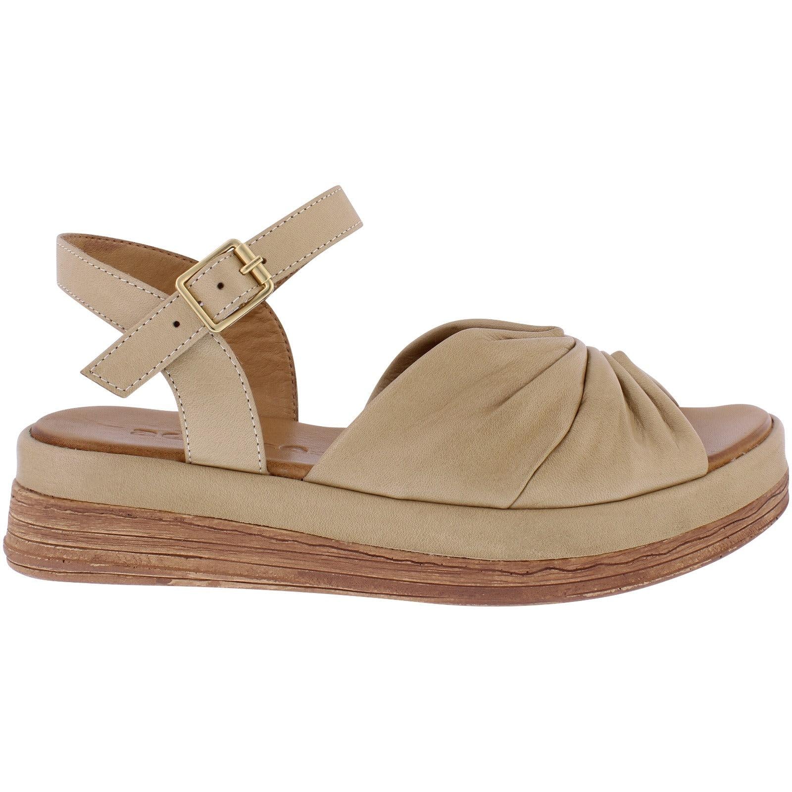 Adesso A7906 - Italia Ladies Biscuit Leather Buckle Sandals