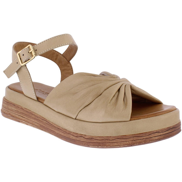 Adesso A7906 - Italia Ladies Biscuit Leather Buckle Sandals
