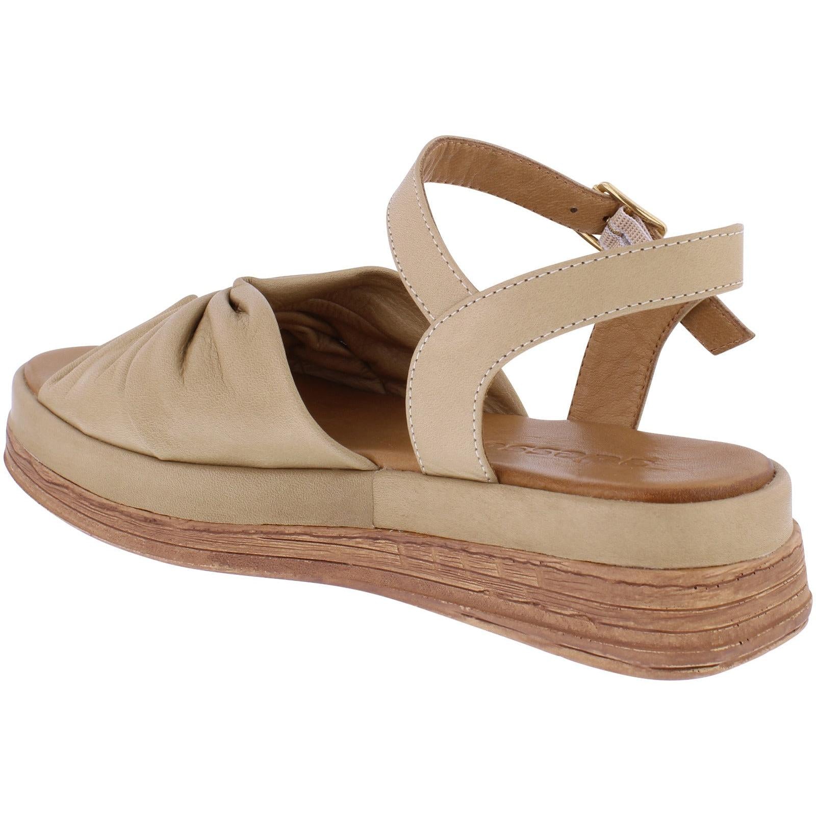 Adesso A7906 - Italia Ladies Biscuit Leather Buckle Sandals
