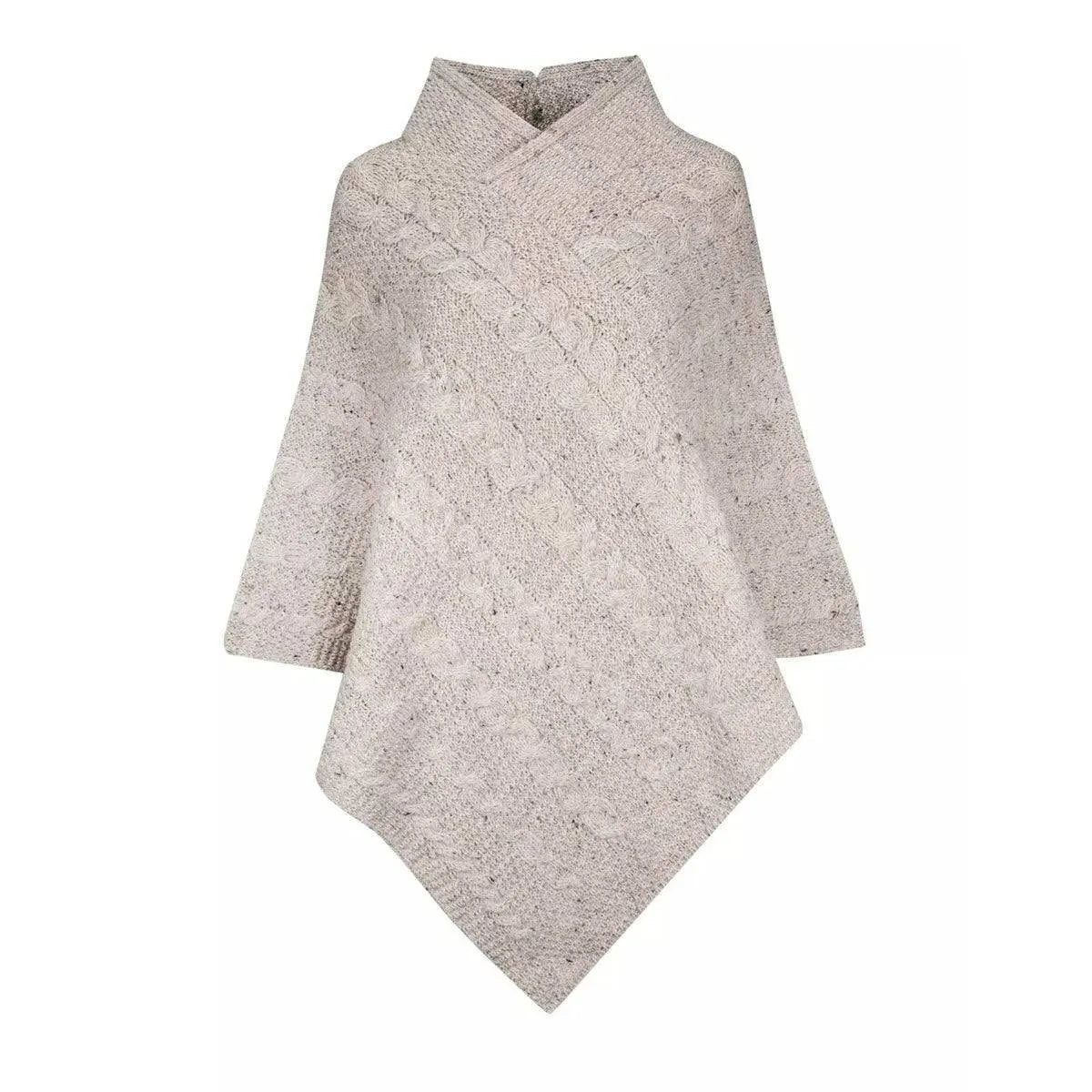 J M Cooper Ladies Wool V-Neck Poncho-elevate your sole