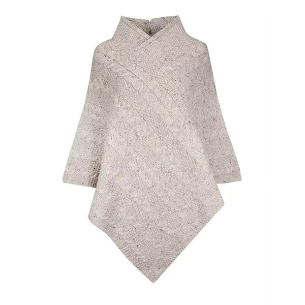 J M Cooper Ladies Wool V-Neck Poncho-elevate your sole