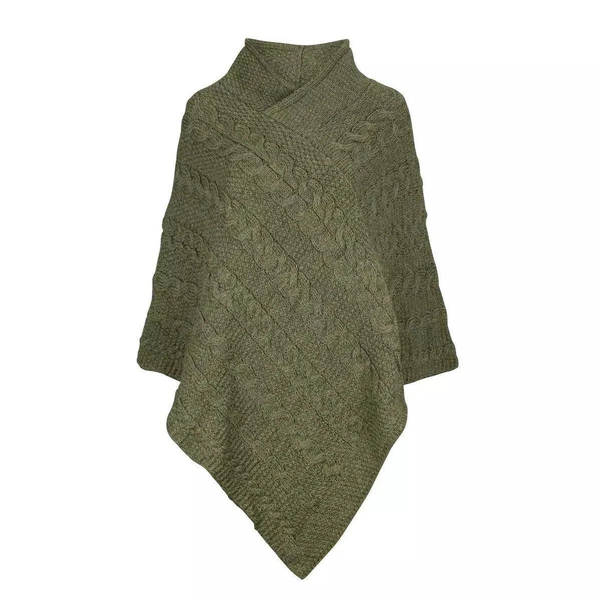 J M Cooper Ladies Wool V-Neck Poncho-elevate your sole