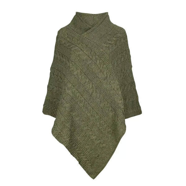 J M Cooper Ladies Wool V-Neck Poncho-elevate your sole