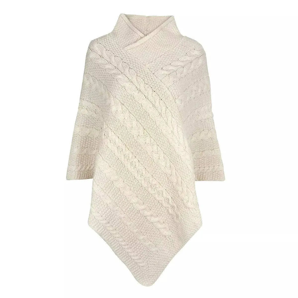 J M Cooper Ladies Wool V-Neck Poncho-elevate your sole