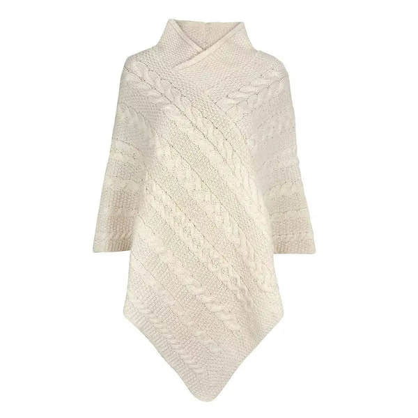 J M Cooper Ladies Wool V-Neck Poncho-elevate your sole