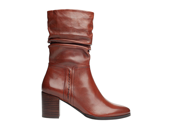 Regarde Le Ciel Joan-11 Ladies Brown Leather Side Zip Mid-Calf Boots