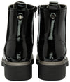 Lotus Jojo Ladies Black Patent Zip & Lace Ankle Boots