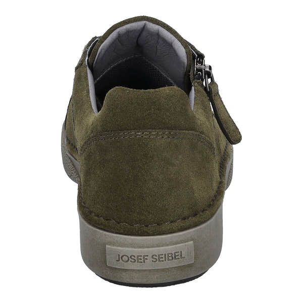 Josef Seibel 69913 Claire 13 Ladies Moos Green Suede Arch Support Zip & Lace Trainers-elevate your sole