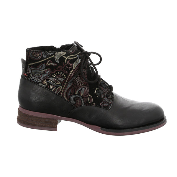 Josef Seibel 76510 Sanja 10 Ladies Black-Combi Leather Arch Support Lace Up Ankle Boots-elevate your sole