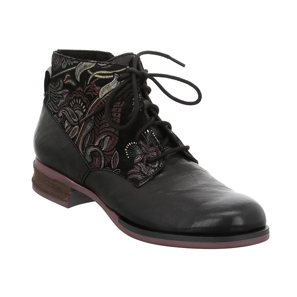 Josef Seibel 76510 Sanja 10 Ladies Black-Combi Leather Arch Support Lace Up Ankle Boots-elevate your sole