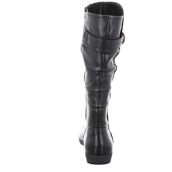 Josef Seibel 79723 Naly 23 Ladies Black Leather Side Zip Mid-Calf