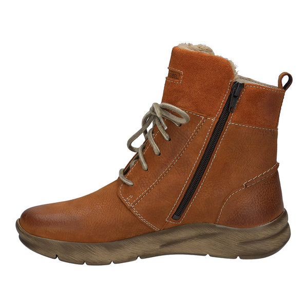 Josef Seibel 91753 Conny 53 Ladies Orange Nubuck Waterproof Arch Support Zip & Lace Ankle Boots-elevate your sole