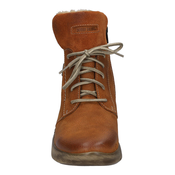 Josef Seibel 91753 Conny 53 Ladies Orange Nubuck Waterproof Arch Support Zip & Lace Ankle Boots-elevate your sole