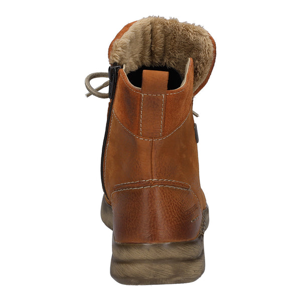 Josef Seibel 91753 Conny 53 Ladies Orange Nubuck Waterproof Arch Support Zip & Lace Ankle Boots-elevate your sole