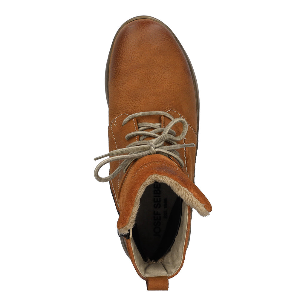 Josef Seibel 91753 Conny 53 Ladies Orange Nubuck Waterproof Arch Support Zip & Lace Ankle Boots-elevate your sole