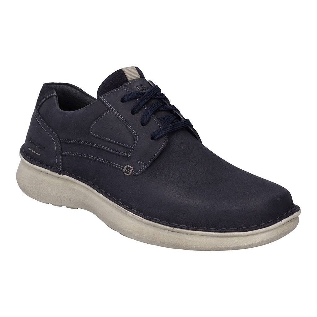 Josef Seibel Alan 03 Mens Indigo Blue Leather Arch Support Lace Up Shoes-elevate your sole