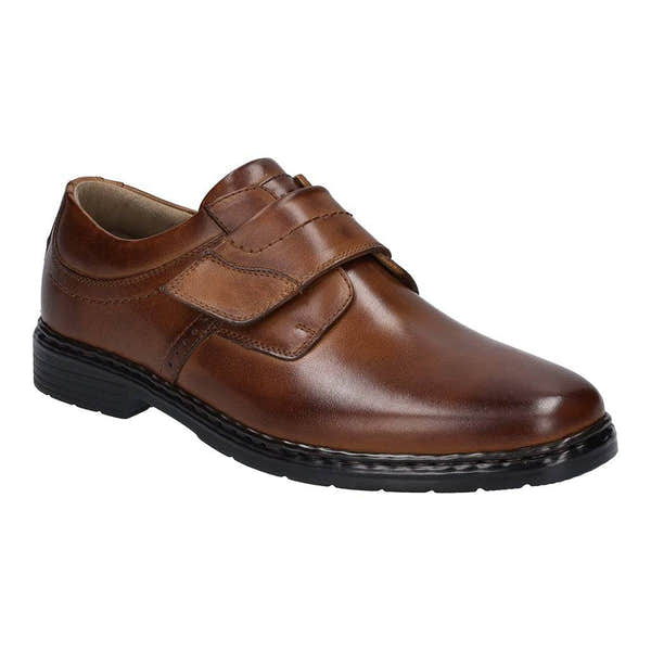 Josef Seibel Alastair 16 Mens Cognac Leather Wide Fit Touch Fastening Shoes-elevate your sole