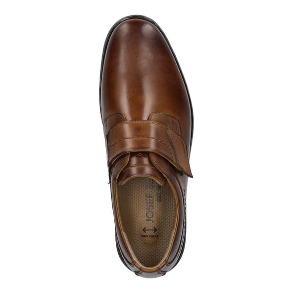 Josef Seibel Alastair 16 Mens Cognac Leather Wide Fit Touch Fastening Shoes-elevate your sole