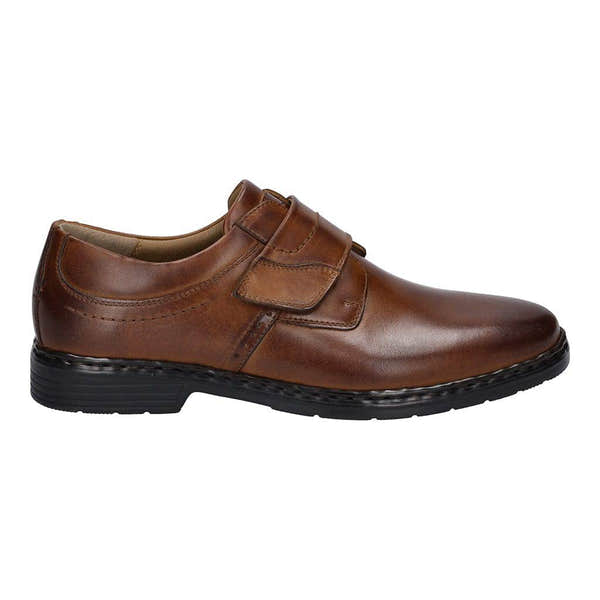 Josef Seibel Alastair 16 Mens Cognac Leather Wide Fit Touch Fastening Shoes-elevate your sole
