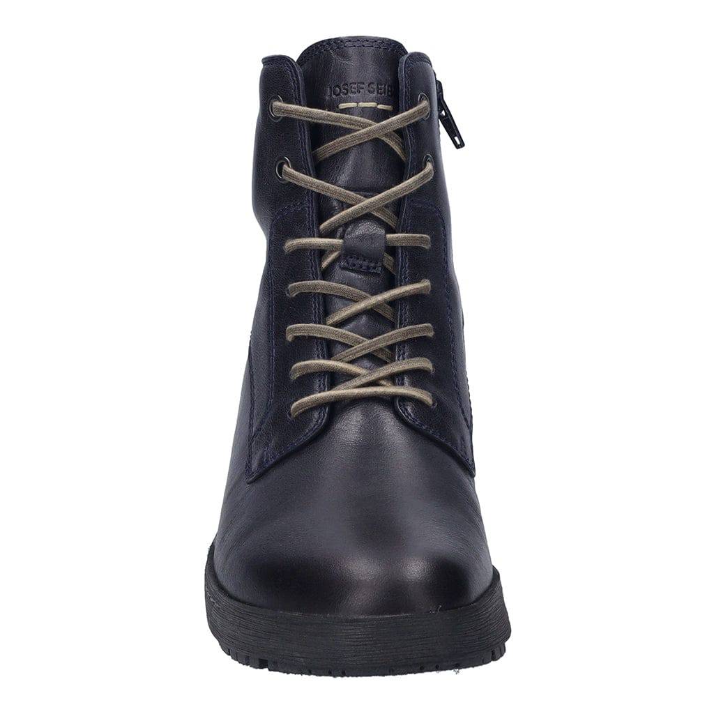 Josef Seibel Anna 51 Ladies Wide Ocean Navy Leather Waterproof Arch Support Lace Up Ankle Boots-elevate your sole