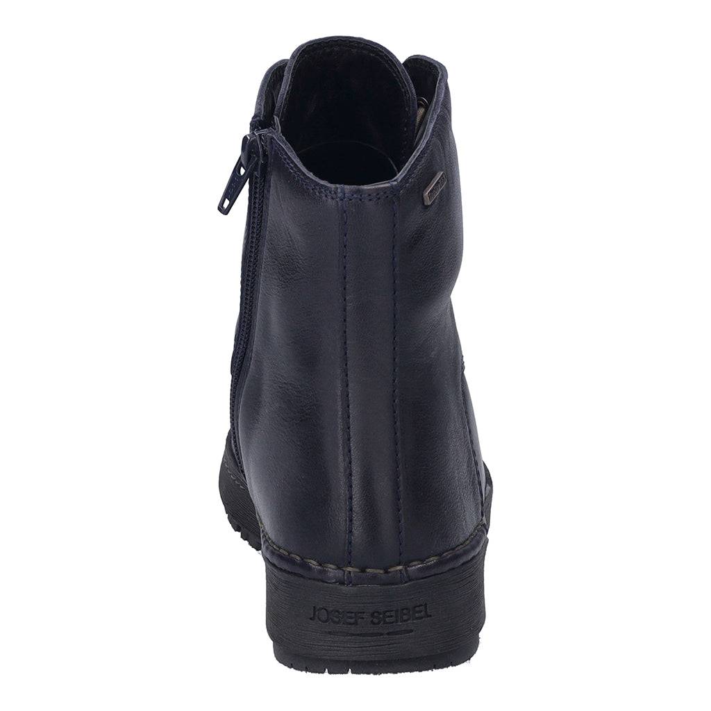 Josef Seibel Anna 51 Ladies Wide Ocean Navy Leather Waterproof Arch Support Lace Up Ankle Boots-elevate your sole
