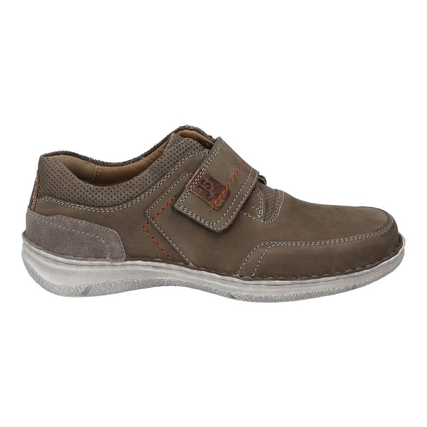 Josef Seibel Anvers 83 Mens Grey Combi Leather Touch Fastening Shoes-elevate your sole
