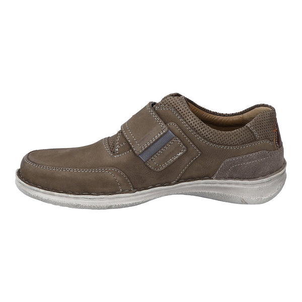 Josef Seibel Anvers 83 Mens Grey Combi Leather Touch Fastening Shoes-elevate your sole