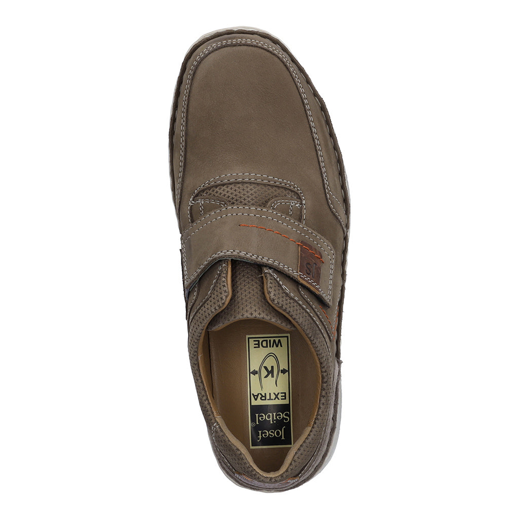 Josef Seibel Anvers 83 Mens Grey Combi Leather Touch Fastening Shoes-elevate your sole