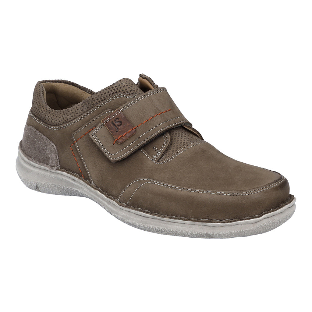 Josef Seibel Anvers 83 Mens Grey Combi Leather Touch Fastening Shoes-elevate your sole