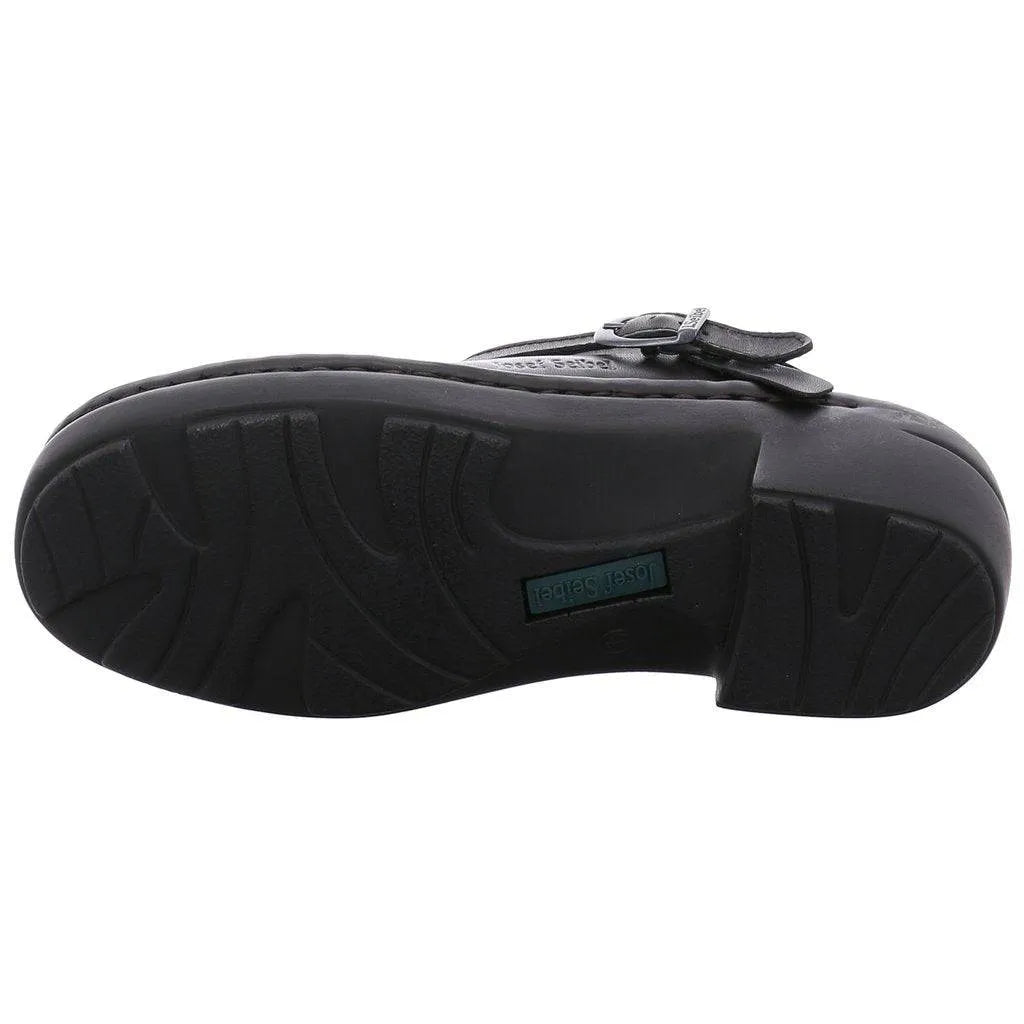 Josef Seibel Betsy Black Leather Slip On Mule Shoes-elevate your sole