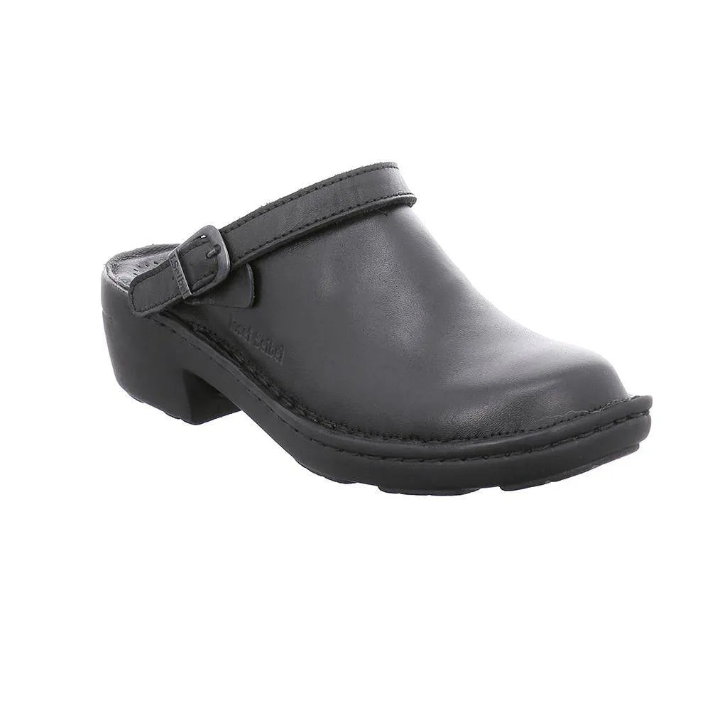 Josef Seibel Betsy Black Leather Slip On Mule Shoes-elevate your sole