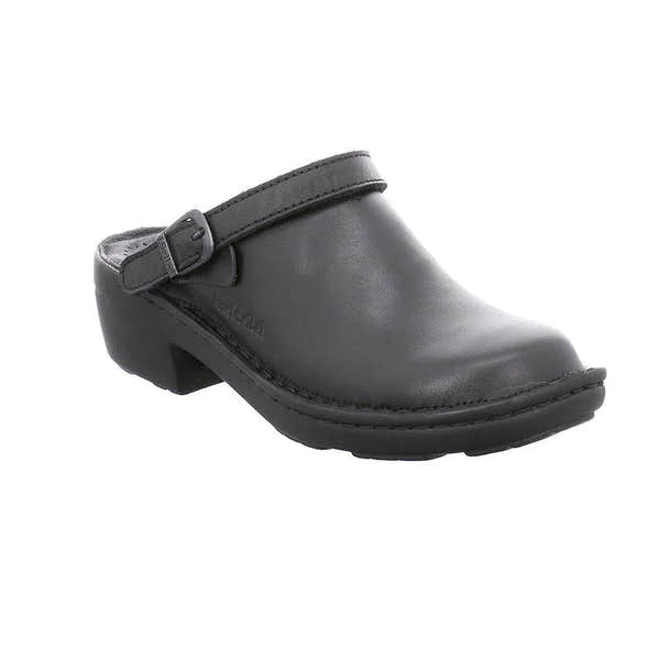 Josef Seibel Betsy Black Leather Slip On Mule Shoes-elevate your sole