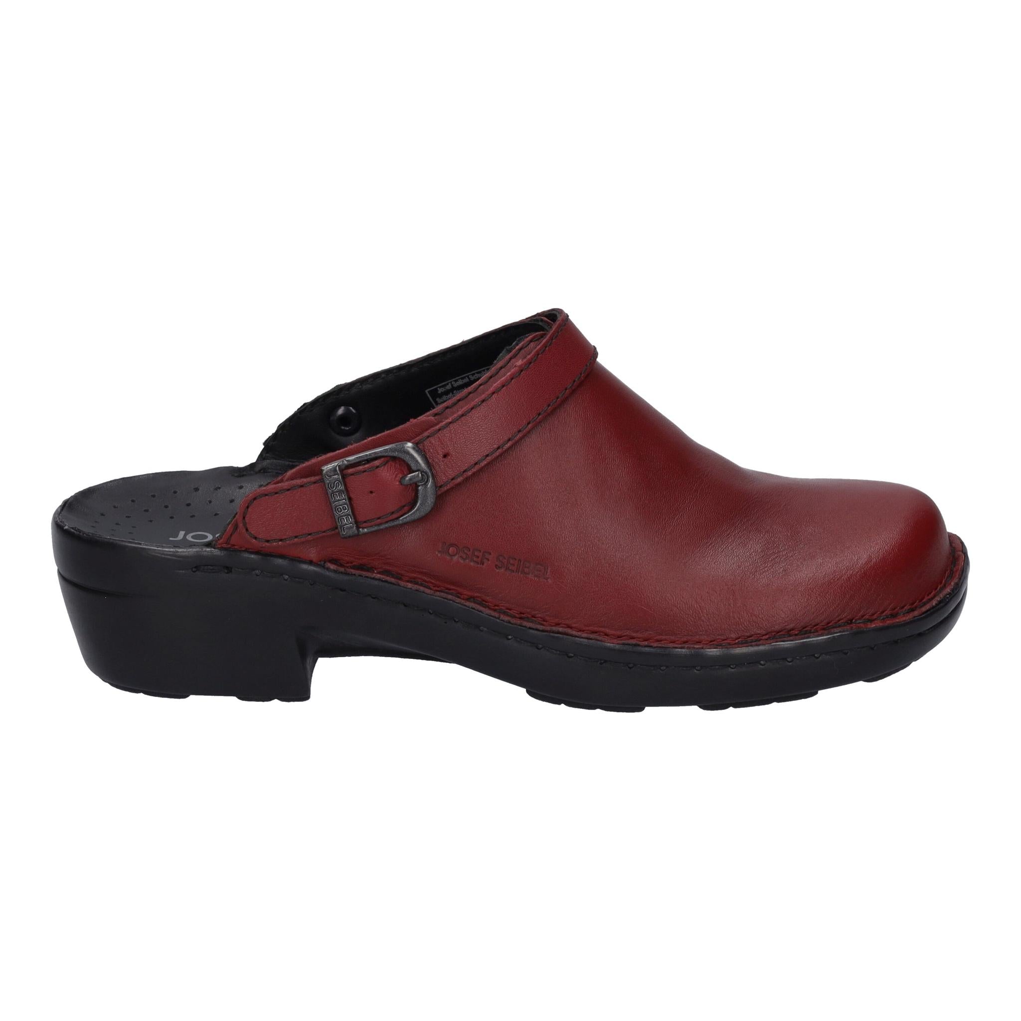 Mules à bride arrière en cuir rouge Hibiscus Josef Seibel Betsy
