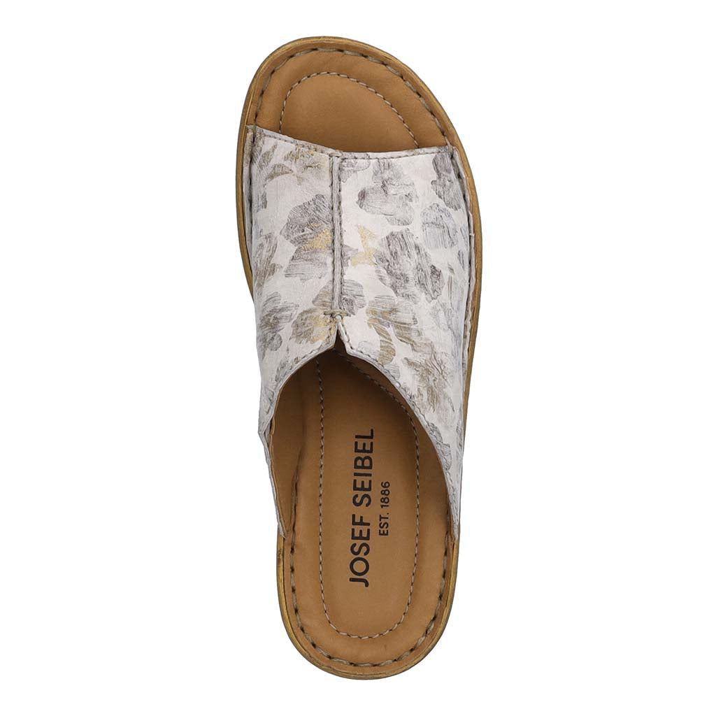 Josef Seibel Catalonia 58 Ladies Cream Multi Leather Slip On Sandals-elevate your sole