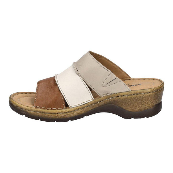 Josef Seibel Catalonia 86 Ladies Cognac-Multi Leather Slip On Sandals-elevate your sole