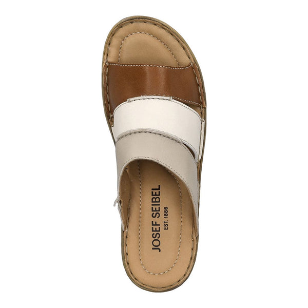 Josef Seibel Catalonia 86 Ladies Cognac-Multi Leather Slip On Sandals-elevate your sole