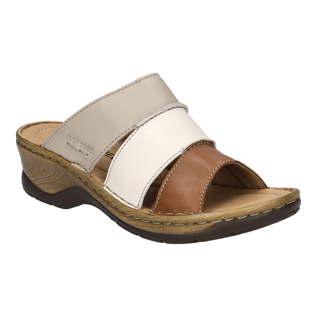 Josef Seibel Catalonia 86 Ladies Cognac-Multi Leather Slip On Sandals-elevate your sole